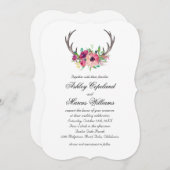 Invitation Russe Antlers Boho Floral Allure Mariage (Devant / Derrière)