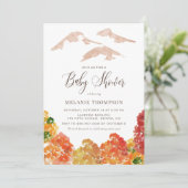 Invitation Russe aquarelle Automne Forêt Baby shower d'automn (Debout devant)