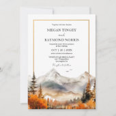 Invitation Russe aquarelle Automne Mariage Mountain (Devant)