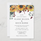 Invitation Russe Aquarelle Bourgogne Mariage de automne (Devant)