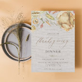 Invitation Russe Aquarelle Chute Turquie Thanksgiving Dîner