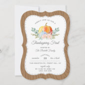 Invitation Russe Aquarelle Citrouille Thanksgiving Dîner (Devant)