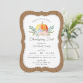 Invitation Russe Aquarelle Citrouille Thanksgiving Dîner (Debout devant)