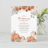 Invitation Russe Aquarelle Citrouille Thanksgiving Dîner (Debout devant)