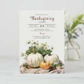 Invitation Russe Aquarelle Citrouille Thanksgiving Dîner (Debout devant)