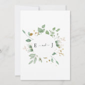 Invitation Russe Aquarelle Eucalyptus Gold Frame Mariage (Dos)