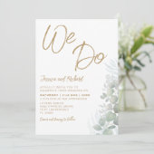 Invitation Russe Aquarelle Eucalyputus Sage Mariage vert (Debout devant)