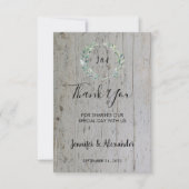 Invitation Russe aquarelle feuille Merci de bois mariage (Devant)