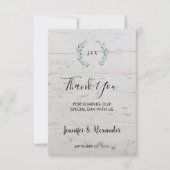 Invitation Russe aquarelle feuille Merci de bois mariage (Devant)