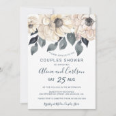 Invitation Russe aquarelle fleurie élégante douche (Devant)