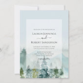 Invitation Russe Aquarelle Mariage de pin de montagne (Devant)