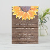 Invitation Russe Aquarelle Mariage de tournesol (Debout devant)