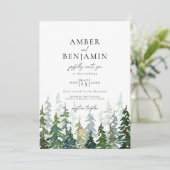 Invitation Russe Aquarelle Mariage forestier (Debout devant)