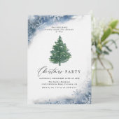 Invitation Russe Aquarelle Noël Arbre de Noël Fête (Debout devant)