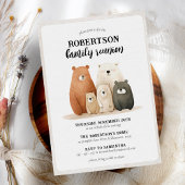 Invitation Russe Aquarelle Ours Famille Réunion