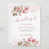Invitation Russe aquarelle rose pâle mariage (Devant)