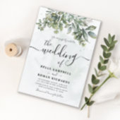 Invitation Russe Aquarelle Sage Vert Eucalyptus Mariage