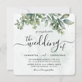 Invitation Russe Aquarelle Sage Vert Eucalyptus Mariage dans (Devant)