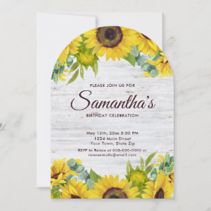 Invitation Russe aquarelle tournesol fête anniversaire