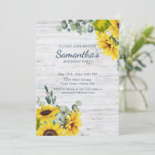 Invitation Russe aquarelle tournesol fête anniversaire (Debout devant)