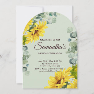 Invitation Russe aquarelle tournesol fête anniversaire