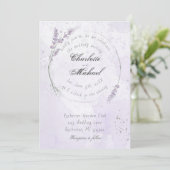 Invitation Russe aquarelle violet lavande mariage (Debout devant)