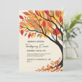 Invitation Russe Automne Arbre d'automne feuilles Thanksgivin (Debout devant)