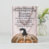 Invitation Russe Automne Automne Citrouille Thanksgiving Dîne (Debout devant)