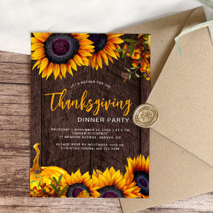 Invitation Russe automne citrouille floral Thanksgiving dîner
