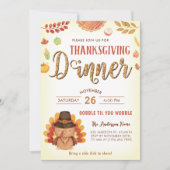 Invitation Russe Automne Citrouille Gobble Thanksgiving Dîner (Devant)