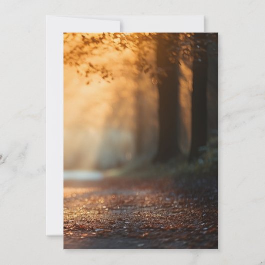 Invitation Russe automne feu d'arbre d'automne mariage (Dos)