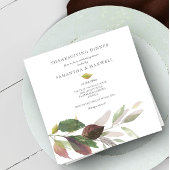 Invitation Russe Automne Feuilles Aquarelle Thanksgiving Dîne