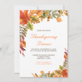 Invitation Russe Automne Feuilles de l'automne Thanksgiving P (Devant)
