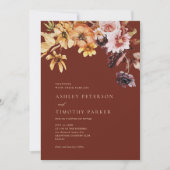Invitation Russe Automne Floral Boho Terracotta Mariage (Devant)