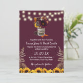 Invitation Russe Automne Floral Jar Bourgogne Mariage de auto (Debout devant)