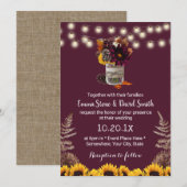 Invitation Russe Automne Floral Jar Bourgogne Mariage de auto (Devant / Derrière)