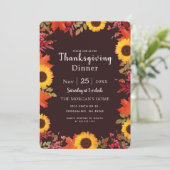 Invitation Russe Automne Floral Thanksgiving (Debout devant)