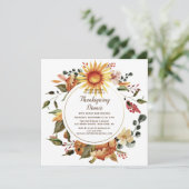 Invitation Russe Automne Floral Thanksgiving Dîner (Debout devant)