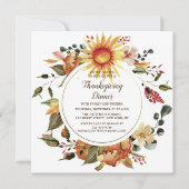 Invitation Russe Automne Floral Thanksgiving Dîner (Devant)