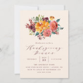 Invitation Russe Automne Floral Thanksgiving Dîner (Devant)