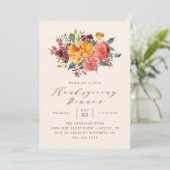 Invitation Russe Automne Floral Thanksgiving Dîner (Debout devant)