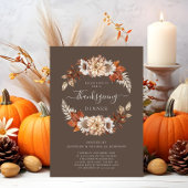 Invitation Russe Automne Floral Thanksgiving Dîner