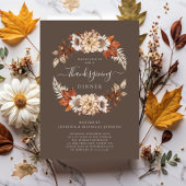 Invitation Russe Automne Floral Thanksgiving Dîner