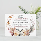 Invitation Russe Automne Floral Wreath Virtual Thanksgiving (Debout devant)