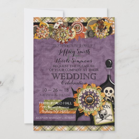 Invitation Russe Automne Halloween Barn Mariage (Devant)
