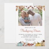 Invitation Russe Automne Photo Thanksgiving (Devant / Derrière)