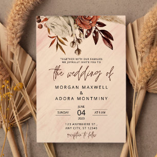 Invitation Russe Automne Terracotta Boho Mariage