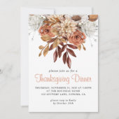 Invitation Russe Automne Terracotta Floral Thanksgiving (Devant)