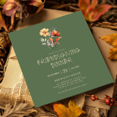 Invitation Russe Automne Thanksgiving Friendsgiving Dîner