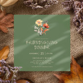 Invitation Russe Automne Thanksgiving Friendsgiving Dîner